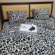 Постільна білизна KoTetextile плюшева велюрова сімейний 150-215 см (2шт) 70-70 2шт з резинкою гепард чорно-беж - зображення 3
