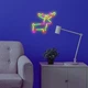 Настенный неоновый светильник "Олень" разноцветный на батарейках/USB 28*25 см - изображение 4
