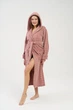 Жіночий махровий халат Nusa 4365 пудровий з капюшоном L/XL - зображення 8