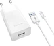 Мережевий зарядний пристрій Bavin PC895Y-M 18W USB-A 2.4A Fast Charging + кабель USB-A/Micro-USB White (C-PC895Y-M WH) - зображення 1