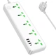 Удлинитель - фильтр сетевой Hoco AC13A Talento 5-position socket 5 розеток 4 порта USB 10A белый - изображение 1