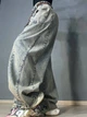 Джинсы женские Ijjass 6059 baggy супер широкие оверсайз с поясом винтажные 33 голубые - изображение 4
