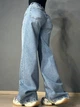 Джинсы женские Sherocco 5218 WIDE LEG палаццо с резинкой на талии большие размеры 30 голубые - изображение 6