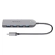 USB Hub REAL-EL CQ-415, Type-C, Серый - 356096 - изображение 1