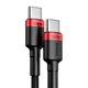 Кабель Baseus Cafule Flash Charging Data Line Cable Type-C to Type-C PD 2.0 QC 3.0 100W 20V 5A 2м (CATKLF-AL91) Black/Red - зображення 2
