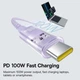 Кабель Baseus Gem Series Fast Charging Data Cable Type-C to Type-C 100W 20V 5A 1м (P10373000511-00) Purple - зображення 7