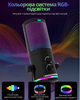 Игровой микрофон для стриминга настольный USB с шумоподавлением RGB подсветкой кардиоида для ПК ноутбука M16 JDT-0849641 - изображение 6