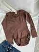 Боди женское облегающее прозрачное 2XL коричневый (do3855) - изображение 9