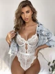 Боди женское прозрачное сетчатое L-XL белый (23/65) - изображение 4