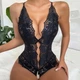 Кружевной боди из спандекса украшен кружевом L-XL черный (38/28) - изображение 4