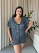 Жіноча коротка туніка для пляжу без рукавів Oversize XL-3XL сірий (SW669/1) - зображення 4