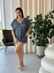 Жіноча коротка туніка для пляжу без рукавів Oversize XL-3XL сірий (SW669/1) - зображення 5