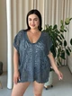 Жіноча коротка туніка для пляжу без рукавів Oversize XL-3XL сірий (SW669/1) - зображення 7