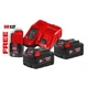 Енергокомплект Li-Ion MILWAUKEE, M18 NRG-502 (зарядний пристрій M12-18 FC, 2 акумулятори М18 В5 5Аг) + подарунок акумулятор M12 - зображення 1