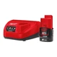 Енергокомплект Li-Ion MILWAUKEE, M12 NRG-201 (зарядний пристрій С12 С, 1 акумулятор М12 В2 2Ач, картонна упаковка) - зображення 1