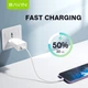 Сетевое зарядное устройство для BAVIN PC895Y-C 18W USB-A 2.4A Fast Charging + кабель USB-A/Type-C White - изображение 3