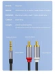 Аудио кабель AUX Rocoren 3.5mm Male - 2xRCA 1m Dark Grey (43768) - изображение 2