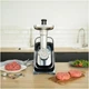 М'ясорубка електрична Rainberg RB-2271 3000W з реверсом та соковижималкою, 3 решітки 3/5/7 мм, насадки для ковбас, кеббе та томатів, терки для овочів, шнекова м'ясорубка для дому чорна зі сріблястим - зображення 4
