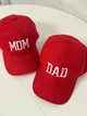 Комплект кепок бейсболка парная Папа Мама (Dad Mom) 56-60р Красный (8089) - изображение 1