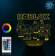 Детский ночник для мальчика и девочки 3D LED настольная лампа Roblox ночной светильник Роблокс 16 цветов с пультом питание от USB - изображение 3