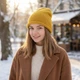 Жіноча шапка-бини Eagle Products з вовни Mona з гірчицею MONA 1264 - изображение 2