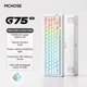 Клавиатура Беспроводная MCHOSE G75 PRO V2 White-Contour Игровая Механическая. 2.4G/Bluetooth/Кабель. Hot-Swap. Батарея 10000mAh. RGB Подсветка. Свитчи lce Blue - изображение 1