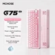 Клавіатура Бездротова MCHOSE G75 PRO V2 Pink-Gradient Ігрова Механічна. 2.4G/Bluetooth/Кабель. Hot-Swap. Батарея 10000mAh. RGB Підсвічування. Світчі lce Blue - зображення 1