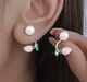 Женские серьги джекеты Тюльпаны jeweston Золотистые - изображение 5