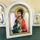 Серебряная икона с позолотой Ангел Хранитель, православная, в белой рамке - изображение 2