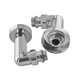 Комплект кранів для сушки для рушників кутовий Koer KR.SET.550 - M1/2''xM1/2'' запірний, хромований (KR5840) - зображення 5