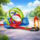 Игровой набор автотрек Hot Wheel 100 см — тройная петля, трек и машинка 661-1-1 - изображение 1