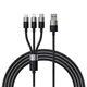 USB кабель 3в1 Micro USB/Lightning/Type-C Baseus StarSpeed One-for-three Fast Charging (1.2м, 3.5A) Black - зображення 1
