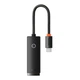Зовнішня мережева карта Type-C на RJ45 LAN Baseus Lite Series Ethernet Adapter (1000Mbps, 15 см). Black - зображення 3