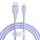 USB кабель для iPhone на Lightning Baseus Pudding Series Fast Charging (1,2 m, 2.4 A, 480 Mbps) Purple - зображення 1
