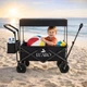 Wózek turystyczny KIK LUARO składany plażowy z daszkiem i siatką Czarny (5903039770898) - obraz 11