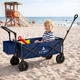 Wózek turystyczny KIK LUARO składany plażowy z daszkiem i siatką Granatowy (5903039770881) - obraz 8