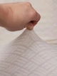 Чехол на кухонный стул со спинкой универсальный натяжной жаккард новые квадраты Gospo 0104 Молоко - изображение 3