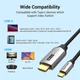 Кабель Vention USB 3.1 Type-C M - HDMI M, 2.0m v.2.0 4K 60Hz Aluminum Alloy Type Black (CRBBH) - зображення 6