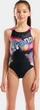 Купальник для девочек Arena LIT LOGO SWIMSUIT V BACK L черный, розовый 164 см (010690-590) - изображение 1
