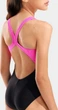 Купальник для девочек Arena LIT LOGO SWIMSUIT V BACK L черный, розовый 164 см (010690-590) - изображение 5