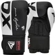 Перчатки боксерские RDX Boxing Gloves Rex F4 BGR-F4B 14 унций Черные с белым (5054421881880) - изображение 1
