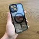 Прозорий чохол Toning MagSafe для Apple iPhone 13, чорна рамка - зображення 1