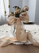 Жатий шовк стрічка для декору VTILENE бежева Camel, 1.5 см, 3 м - зображення 4