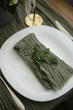 Салфетка с плотной марли для декора стола VTILENE, Dark sage green, 35х35 см - изображение 4