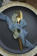 Crinkled silk стрічка VTILENE ручного фарбування, Dusty blue, 1.5 см, 3 м - зображення 4