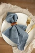 Текстильная салфетка на праздничный стол VTILENE, Dark dusty blue, 35х35 см - изображение 1