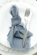 Текстильная салфетка на праздничный стол VTILENE, Dark dusty blue, 35х35 см - изображение 2