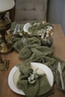Марлева доріжка на святковий стіл VTILENE, Dark sage green, 60 см, 1 м - зображення 3