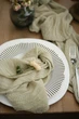 Салфетка из жатой марли сервировочная VTILENE , Soft green, 60х60 см - изображение 2