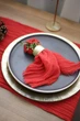 Салфетка с плотной марли для декора стола VTILENE, Christmas red, 35х35 см - изображение 1